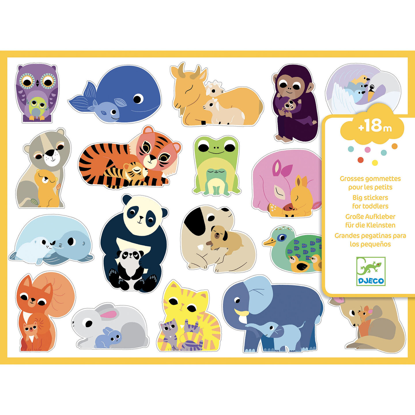 Djeco-Stickers Dierenmoeders met hun baby`s (18mnd) | Speel je Wijs
